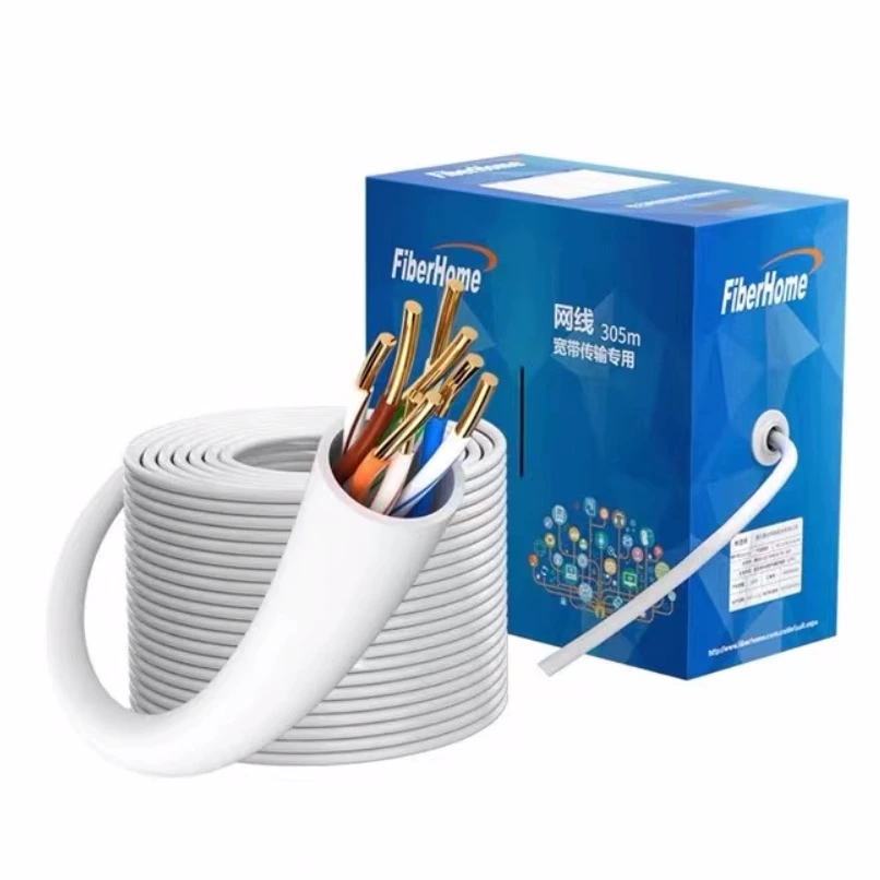 烽火(huǒ)（FiberHome）六類CAT6類千兆網線 非屏蔽高(gāo)速家(jiā)用(yòng)工(gōng)程裝修雙絞線 無氧銅網絡箱線